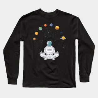 Meditating Astronaut Deep Meditation Long Sleeve T-Shirt